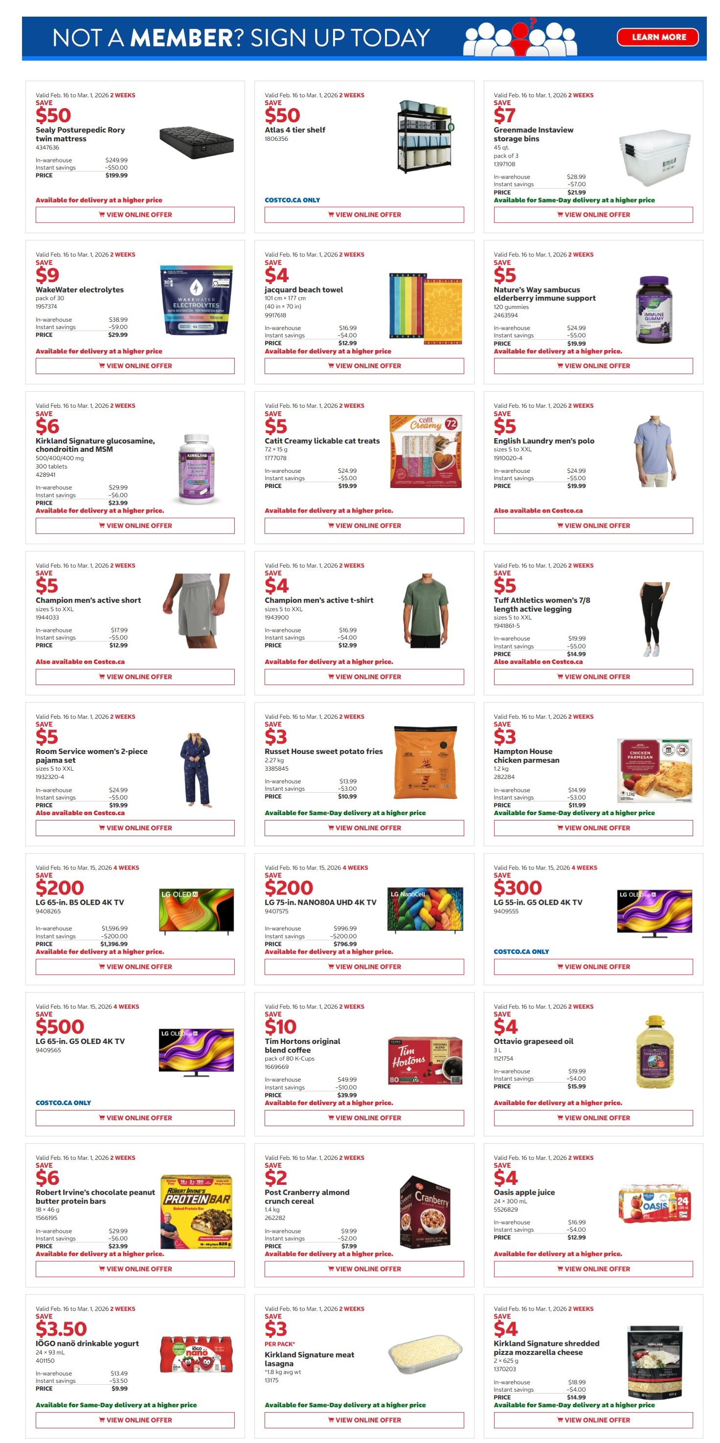 Costco Flyer from February 16 to March 1 2026